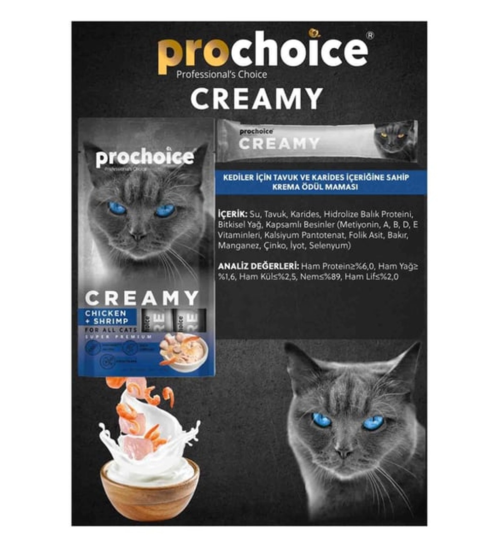 Creamy Tavuklu ve Karidesli Sıvı Kedi Ödülü 4x15gr