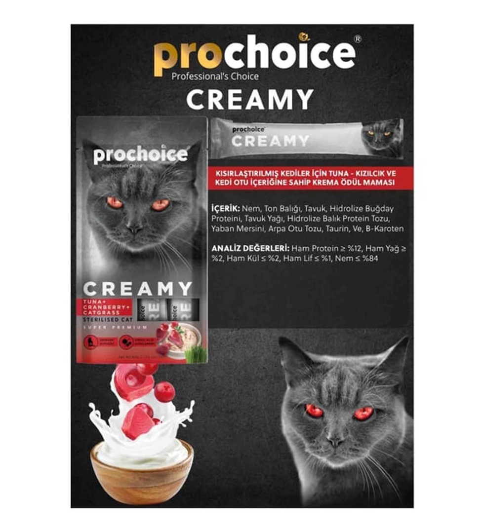 Creamy Kediler İçin Ton Balığı, Kızılcık ve Kedi Otlu Sıvı Ödülü 4x15gr