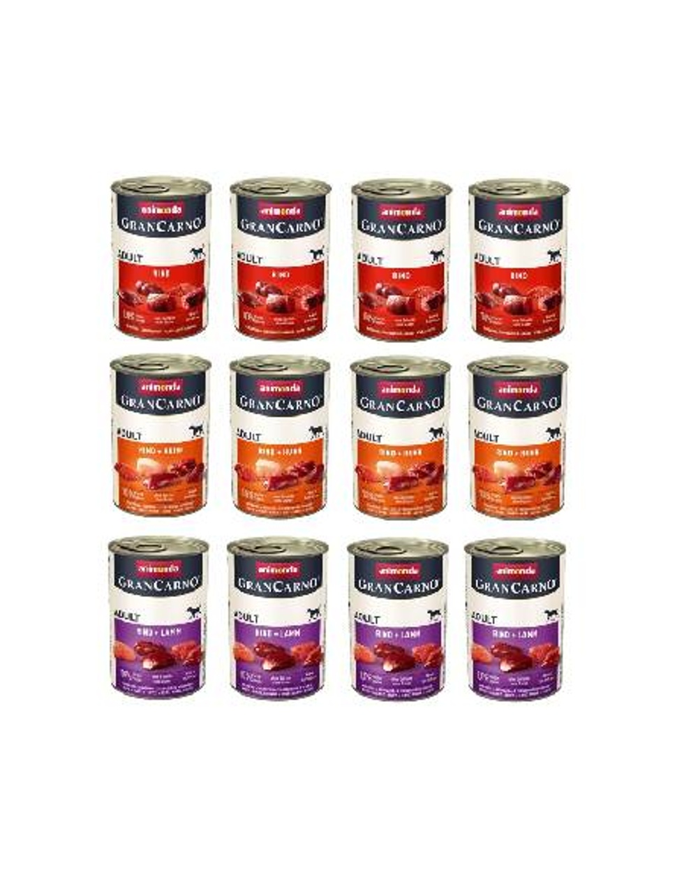 Grancarno 3 Çeşit Karışık Köpek Konserve 400grX12 Adet