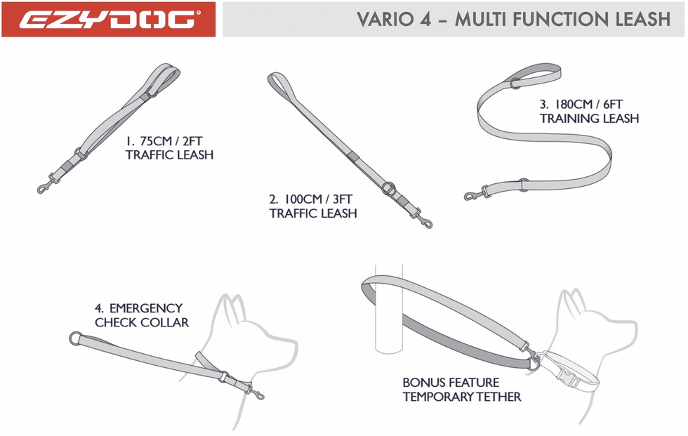 Vario 4 Çok Fonksiyonlu Gezdirme Tasması 25mm