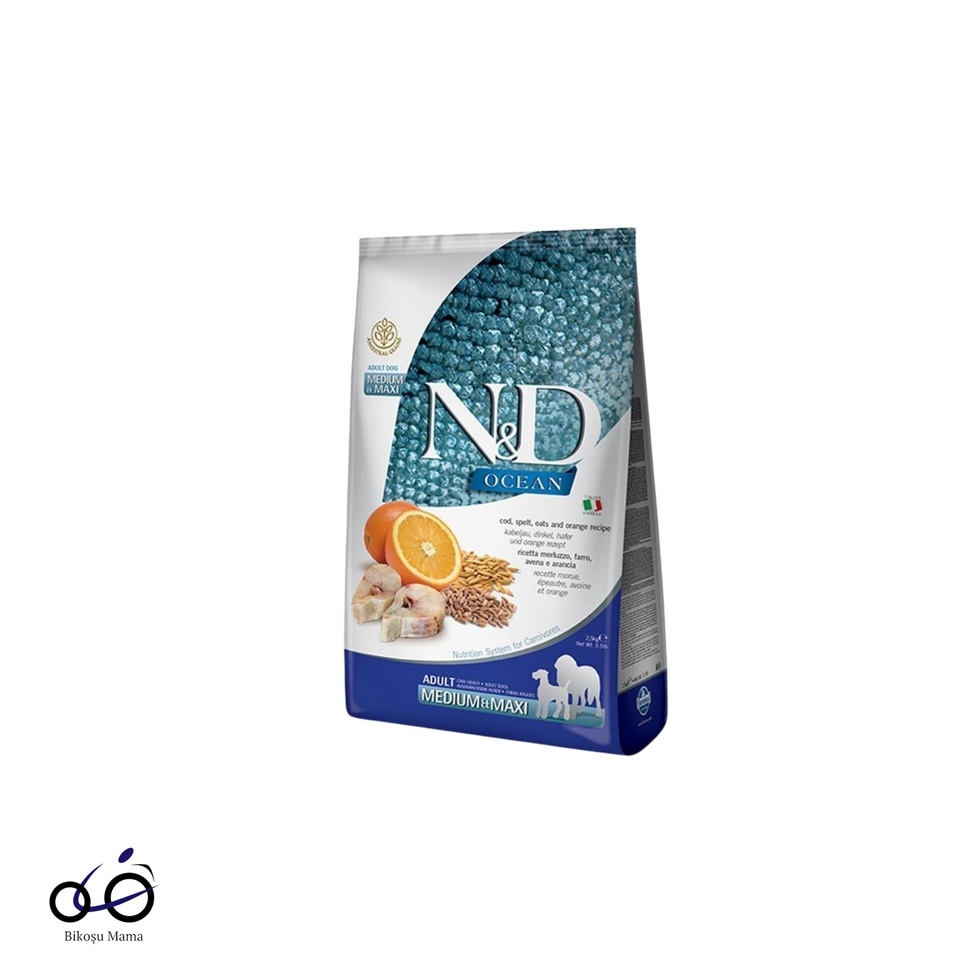 Ocean Morina Balıklı ve Portakallı Orta ve Büyük Irk Ata Tahıllı Yetişkin Köpek Maması 12kg