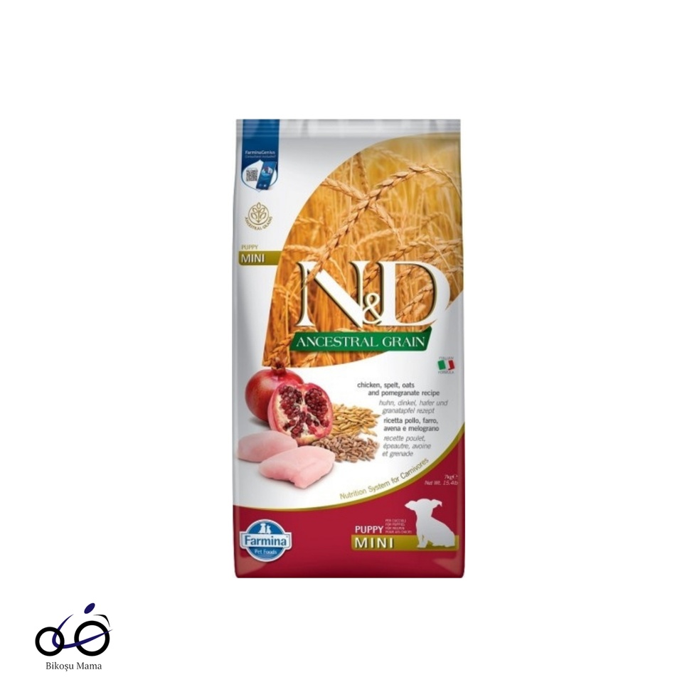 Ancestral Grain Düşük Tahıllı Tavuklu ve Narlı Küçük Irk Yavru Köpek Maması