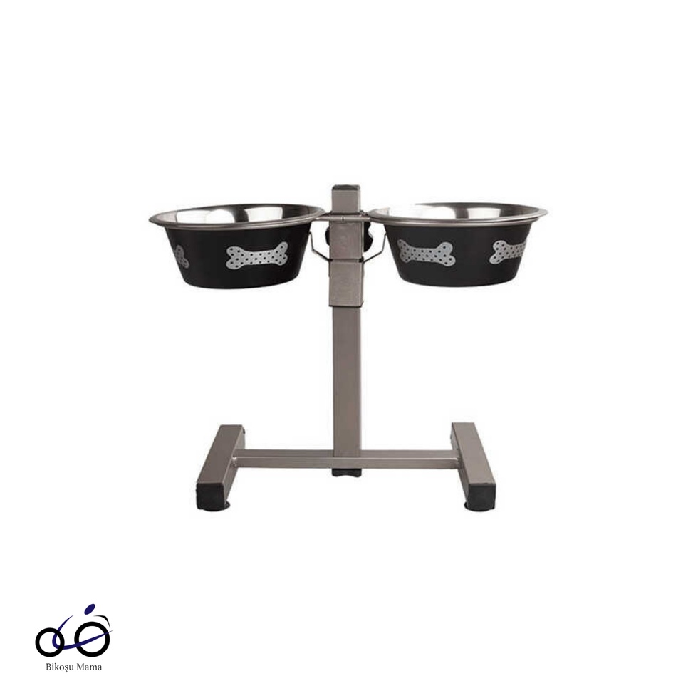 Ayaklı İkili Metal Mama & Su Kabı