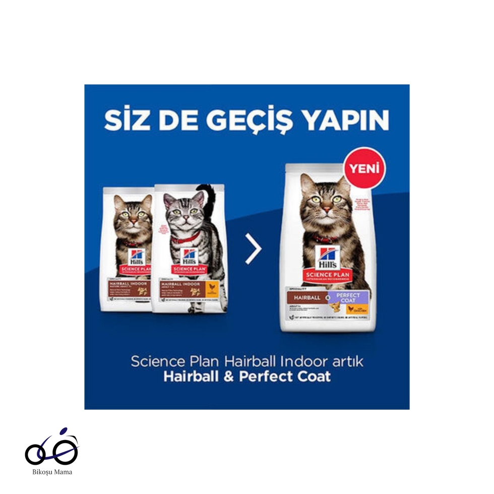 SCIENCE PLAN Hairball Perfect Coat Tüy Yumağı Önleyici Tavuklu Yetişkin Kedi Maması 1,5kg