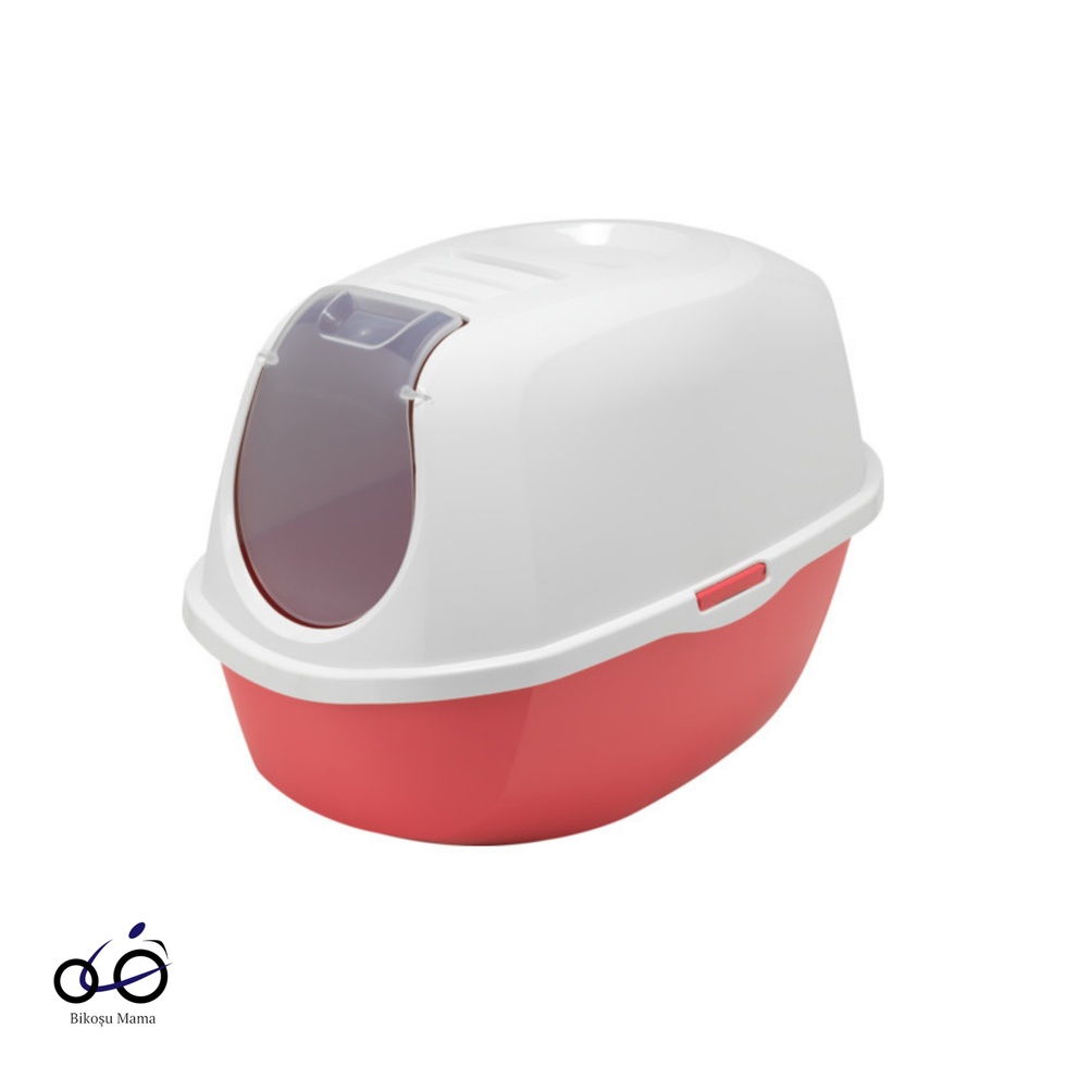 Smart Kapalı Kedi Tuvaleti- Kırmızı