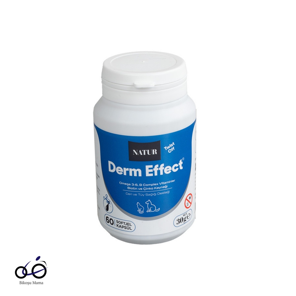 Derm Effect Kedi Köpek Deri ve Tüy Sağlığı Destek Soft Jel Kapsul 60 Adet