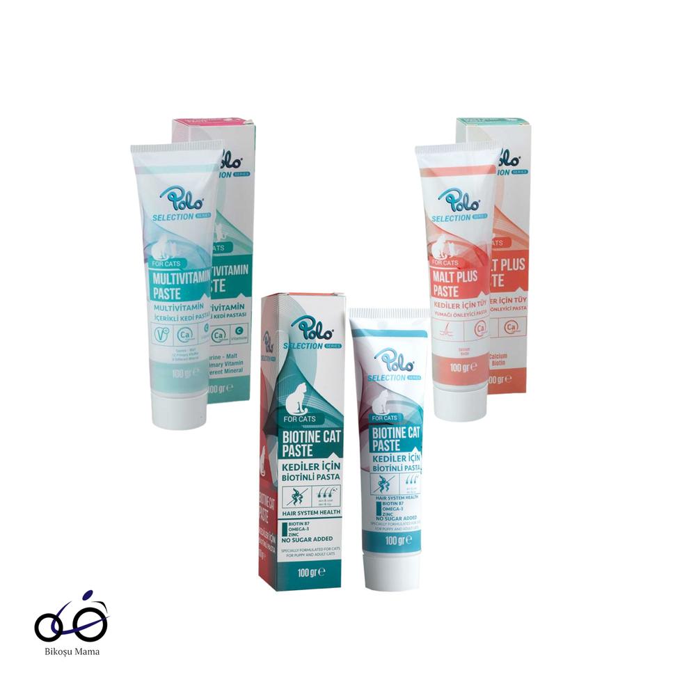 Polo Kedi Malt Paste 100 Gr + Multivitamin Maltı 100 Gr + Biyotin Maltı 100 Gr (3x100 Gr)