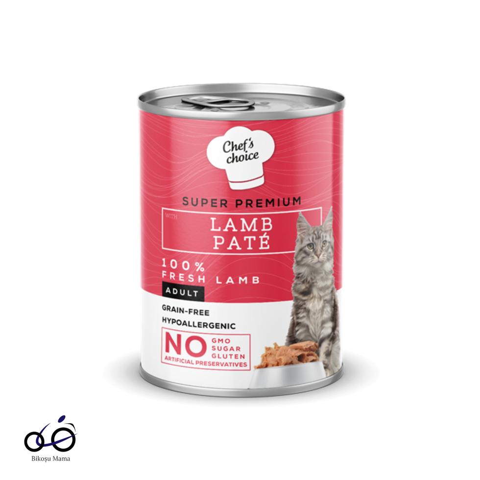 Chefs Choice Hipoalerjenik, Kuzu Etli Tahılsız Ezme Yetişkin Kedi Konservesi 400gr