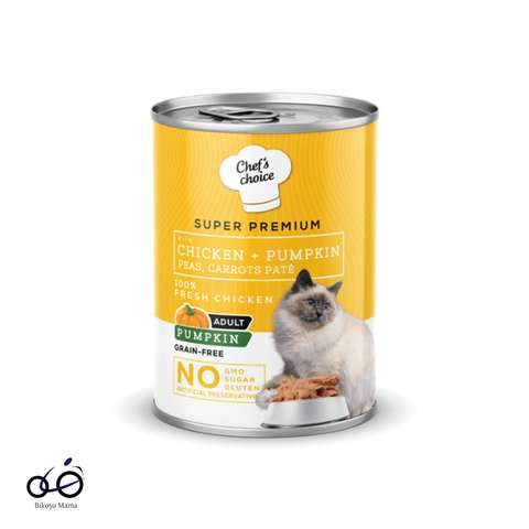 Chefs Choice Hipoalerjenik, Tavuk Etli, Balkabaklı, Bezelyeli Ve Havuçlu Tahılsız Ezme Yetişkin Kedi Konservesi 400gr