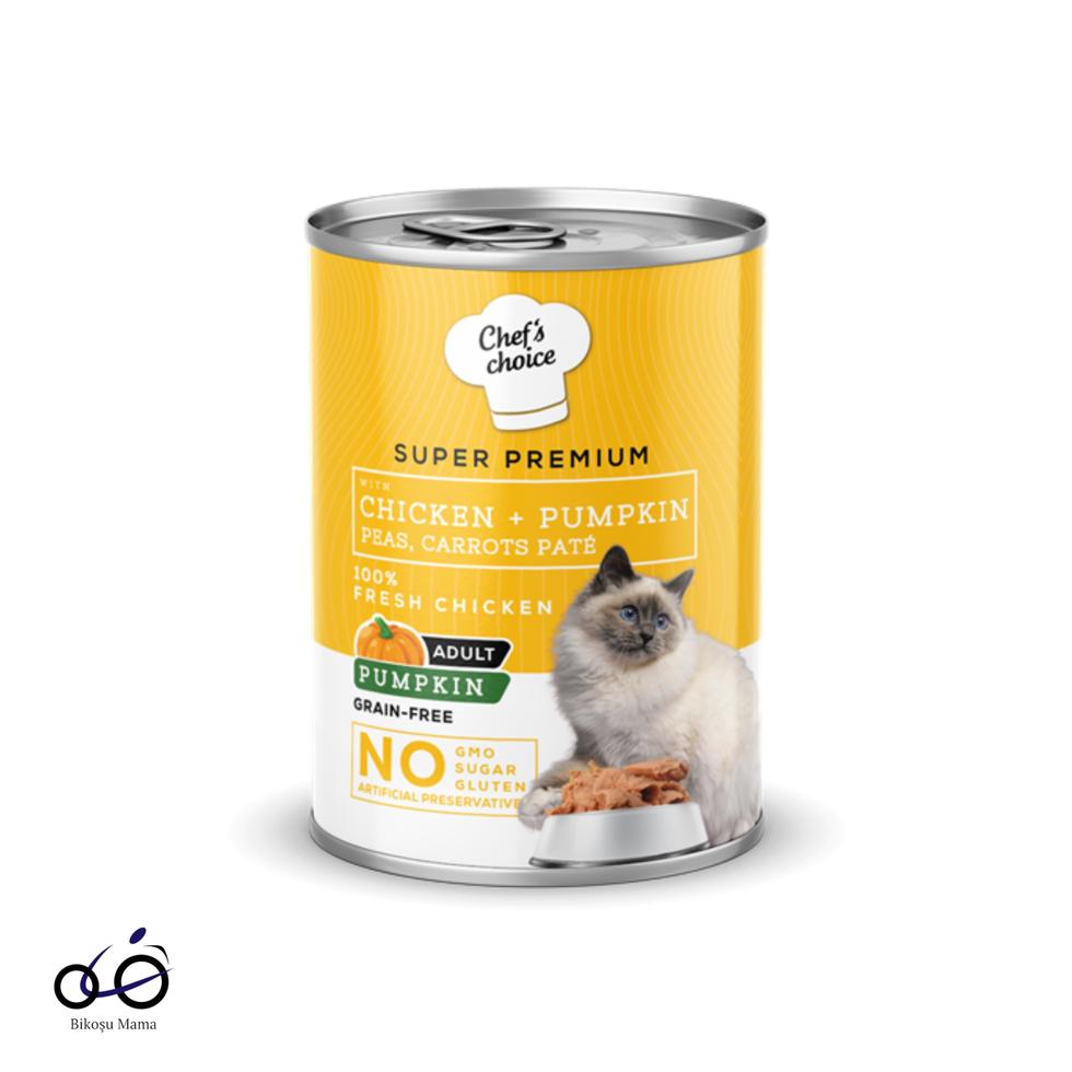 Chefs Choice Hipoalerjenik, Tavuk Etli, Balkabaklı, Bezelyeli Ve Havuçlu Tahılsız Ezme Yetişkin Kedi Konservesi 400gr