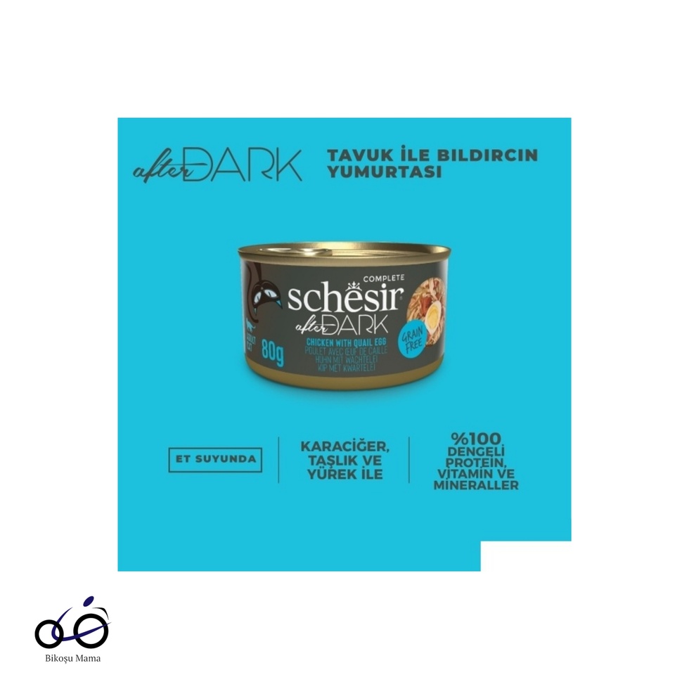 After Dark Tavuk ile Bıldırcın Yumurtası Et Suyunda Yetişkin Kedi Konservesi 80gr