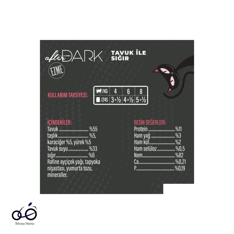 After Dark Tavuk ile Sığır Et Suyunda Yetişkin Kedi Konservesi 80gr