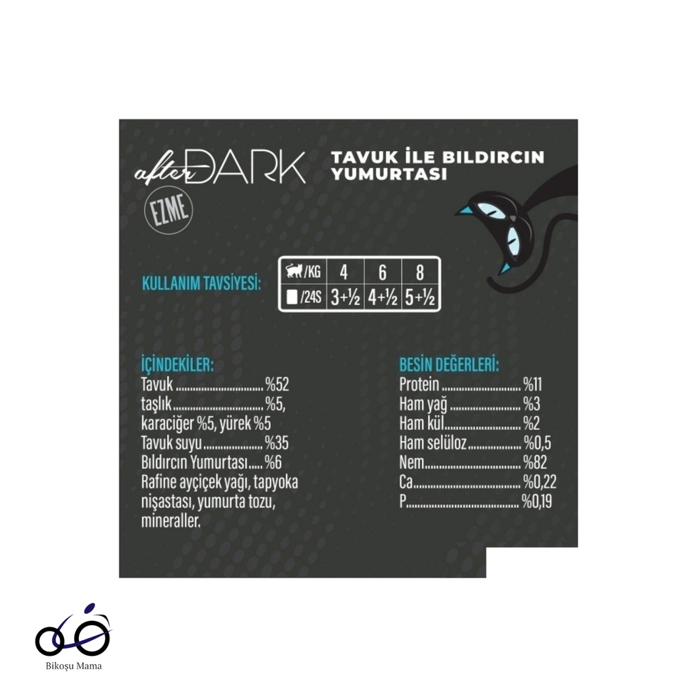 After Dark Tavuk ile Bıldırcın Yumurtası Paté Yetişkin Kedi Konservesi 80gr