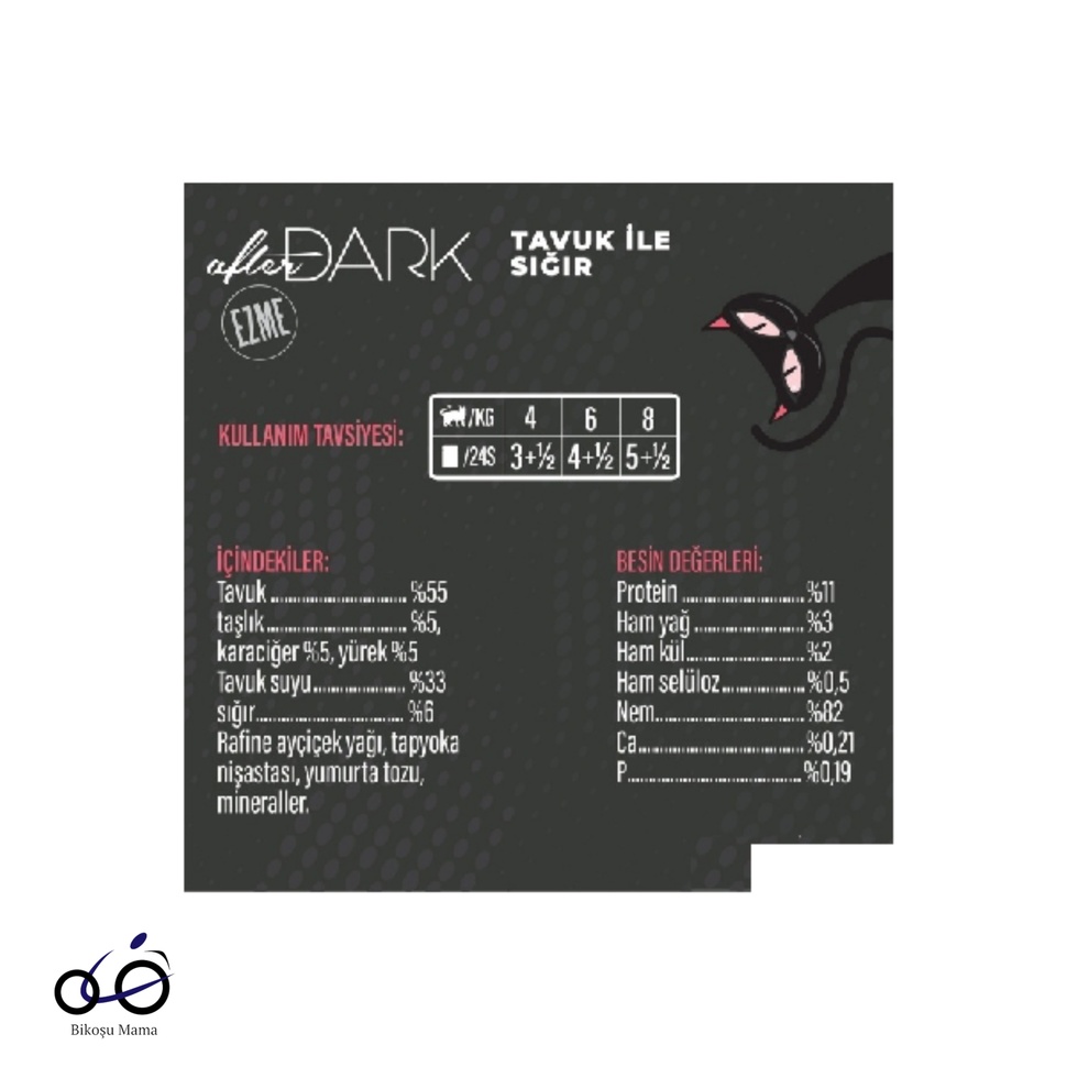 After Dark Tavuk ile Sığır Paté Yetişkin Kedi Konservesi 80gr
