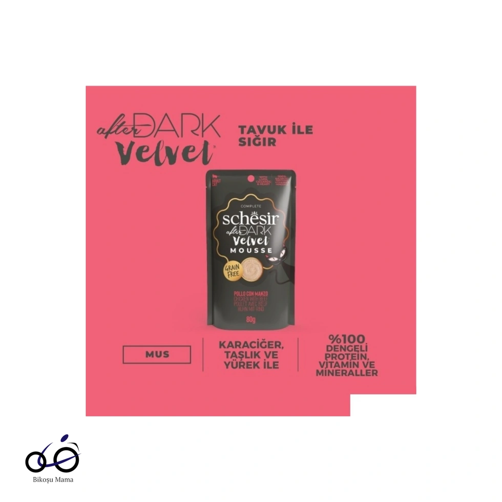 After Dark Tavuk ile Sığır Mus Yetişkin Kedi Yaş Maması 80gr