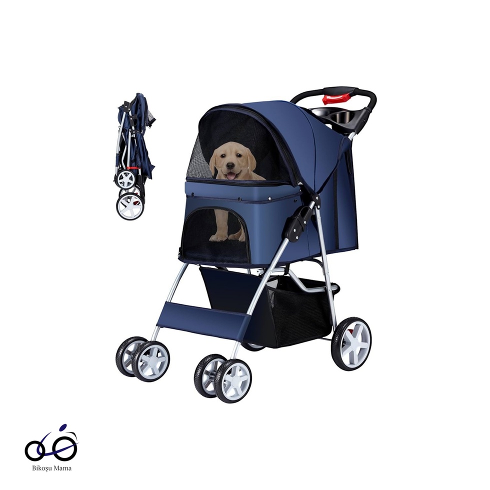 Kedi & Köpek Taşıma Arabası Mavi