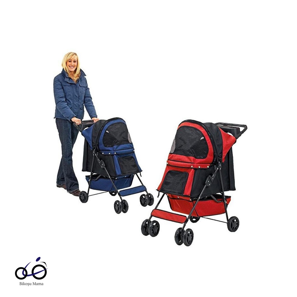 Kedi & Köpek Taşıma Arabası Mavi