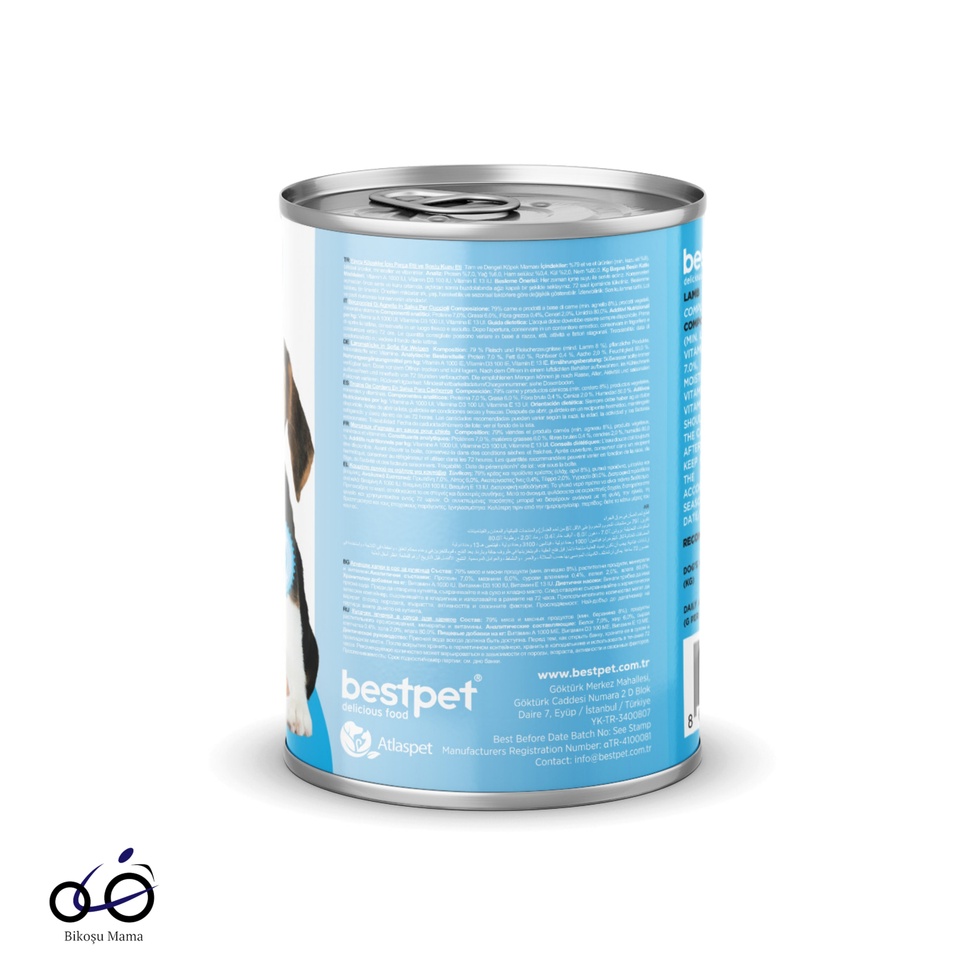 Kuzu Parça Etli Ve Soslu Yavru Köpek Konservesi 400gr