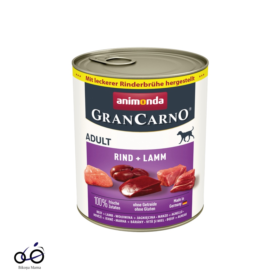 GranCarno Sığırlı ve Kuzulu Yetişkin Köpek Konservesi 400gr