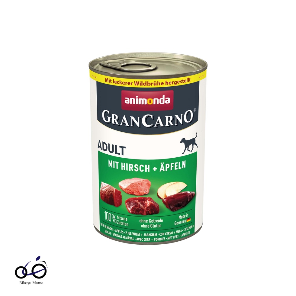 GranCarno Elmalı Geyikli Yetişkin Köpek Konservesi 400gr