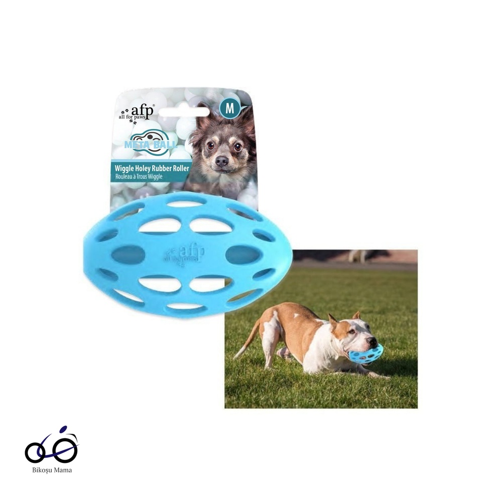 Meta Ball Sesli Kauçuk Delikli Silindir Köpek Oyuncağı M