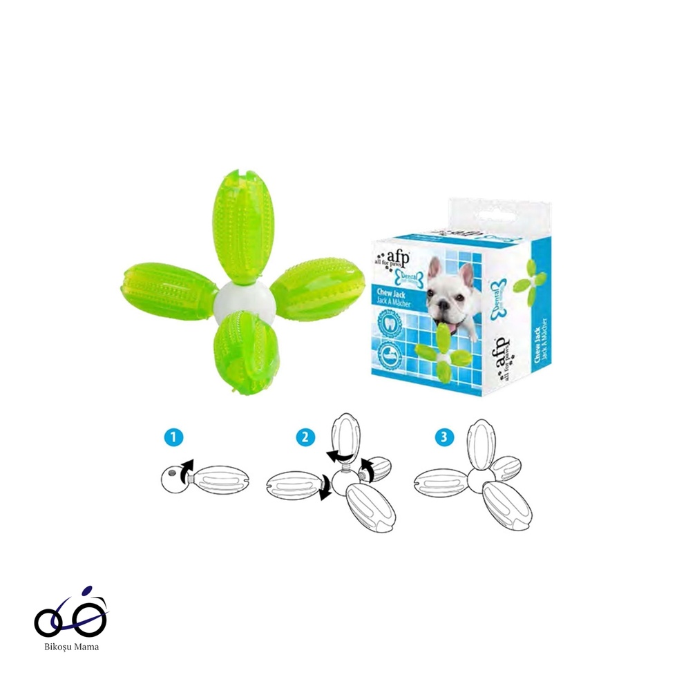 Çok Yönlü Dental Temizleyici Yeşil Köpek Oyuncağı