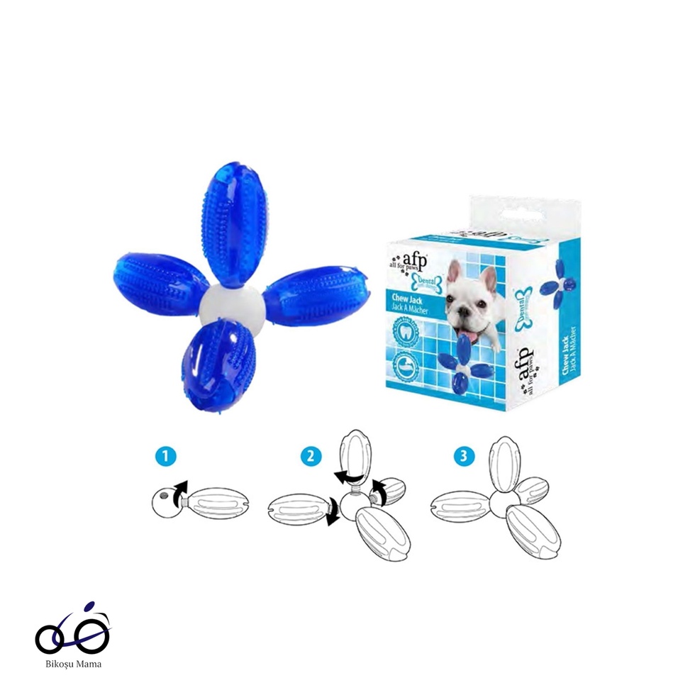 Çok Yönlü Dental Temizleyici Mavi Köpek Oyuncağı