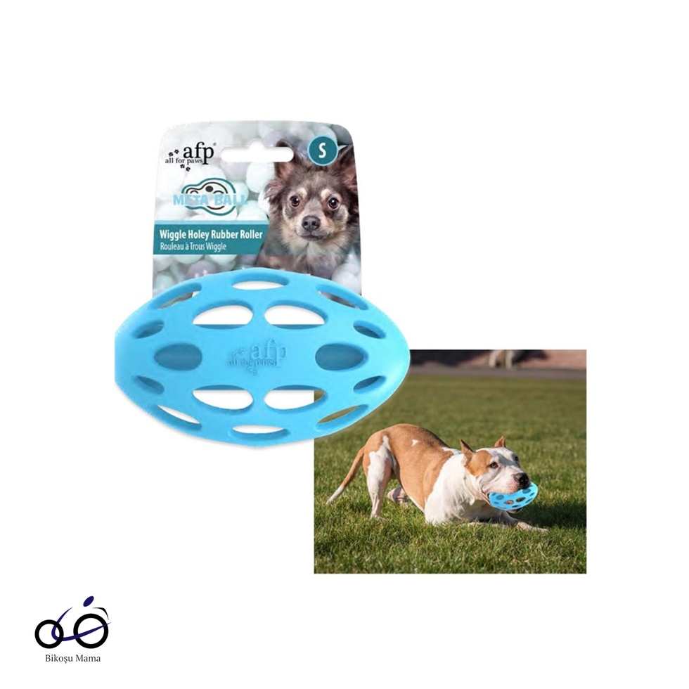 Meta Ball Sesli Kauçuk Delikli Silindir Köpek Oyuncağı S