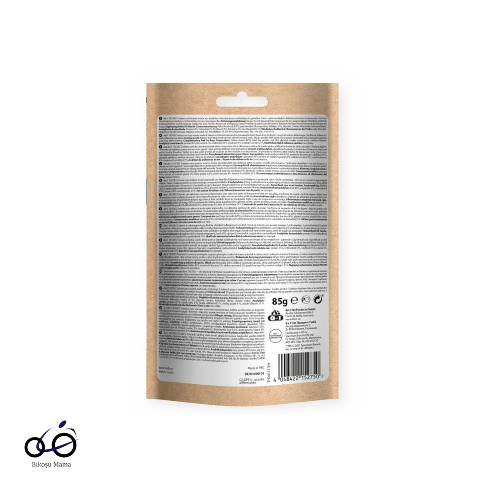 Tasties Twisters Burgu Çubuk Tavuklu & Balıklı Köpek Ödülü 85gr