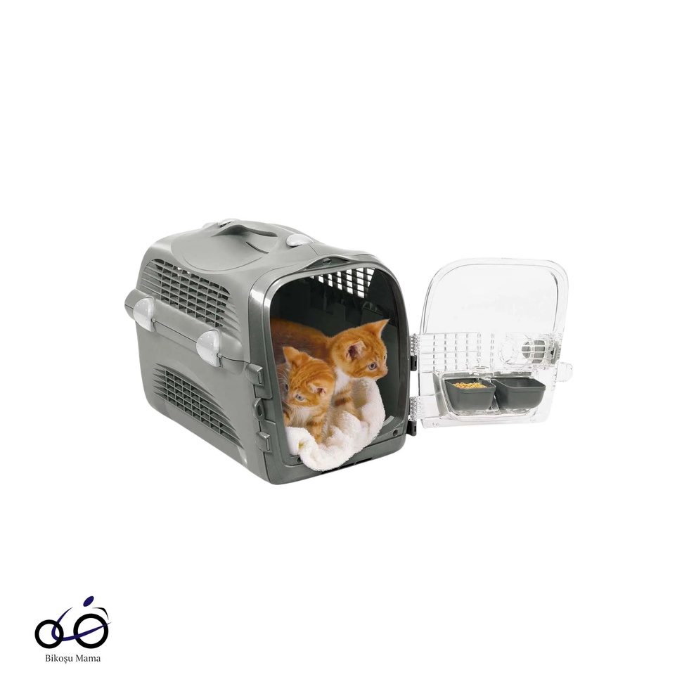 Cabrio Kedi Taşıma Kabı Turkuaz/Gri