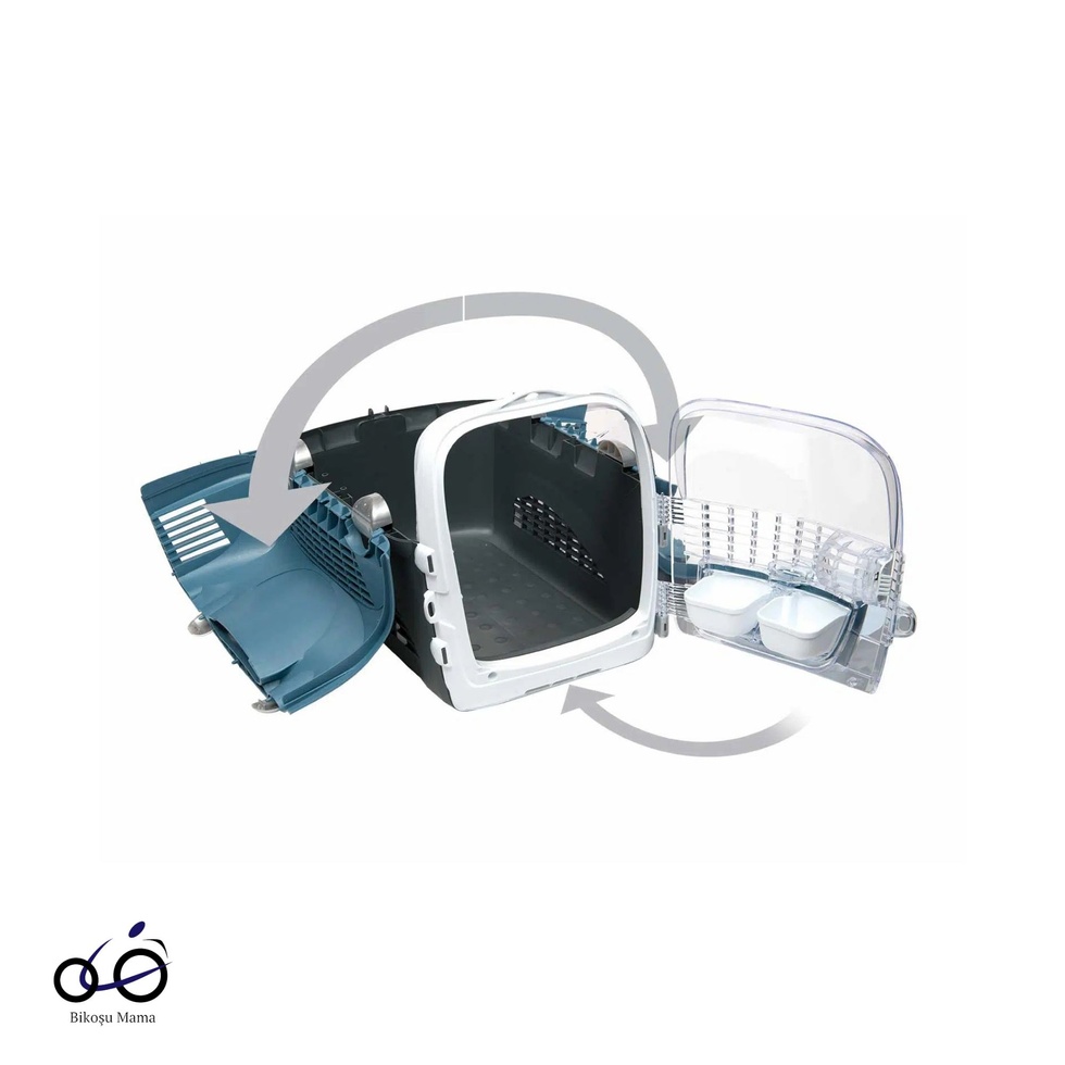 Cabrio Kedi Taşıma Kabı Turkuaz/Gri