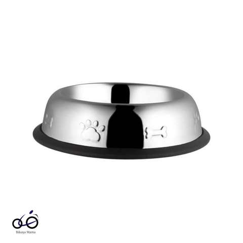 Çelik Oval Desenli Kedi ve Köpek Mama Su Kabı 64oz Ø 22cm