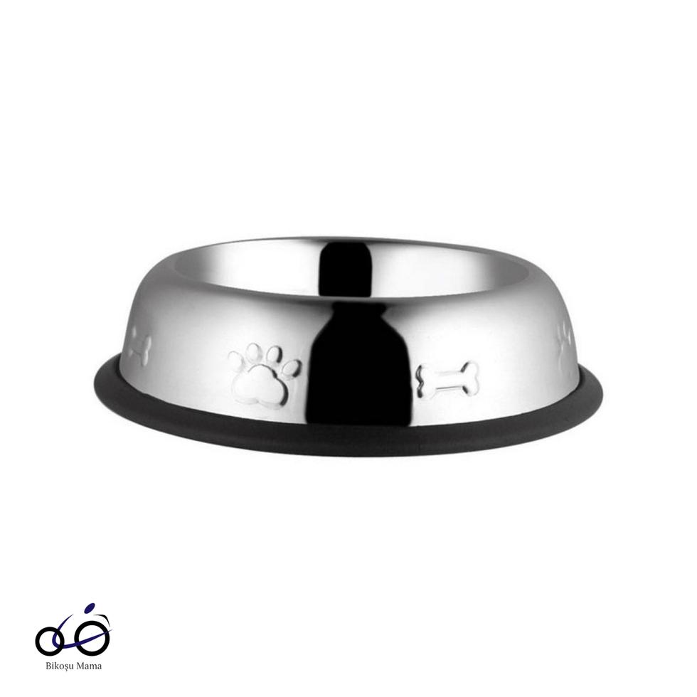 Çelik Oval Desenli Kedi ve Köpek Mama Su Kabı 64oz Ø 22cm