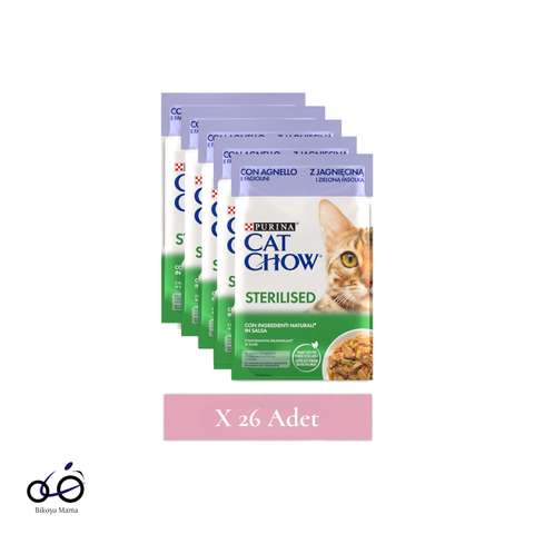 Pouch Sos İçinde Kuzu Etli ve Yeşil Fasulyeli Kısırlaştırılmış Kedi Konservesi 26X85gr