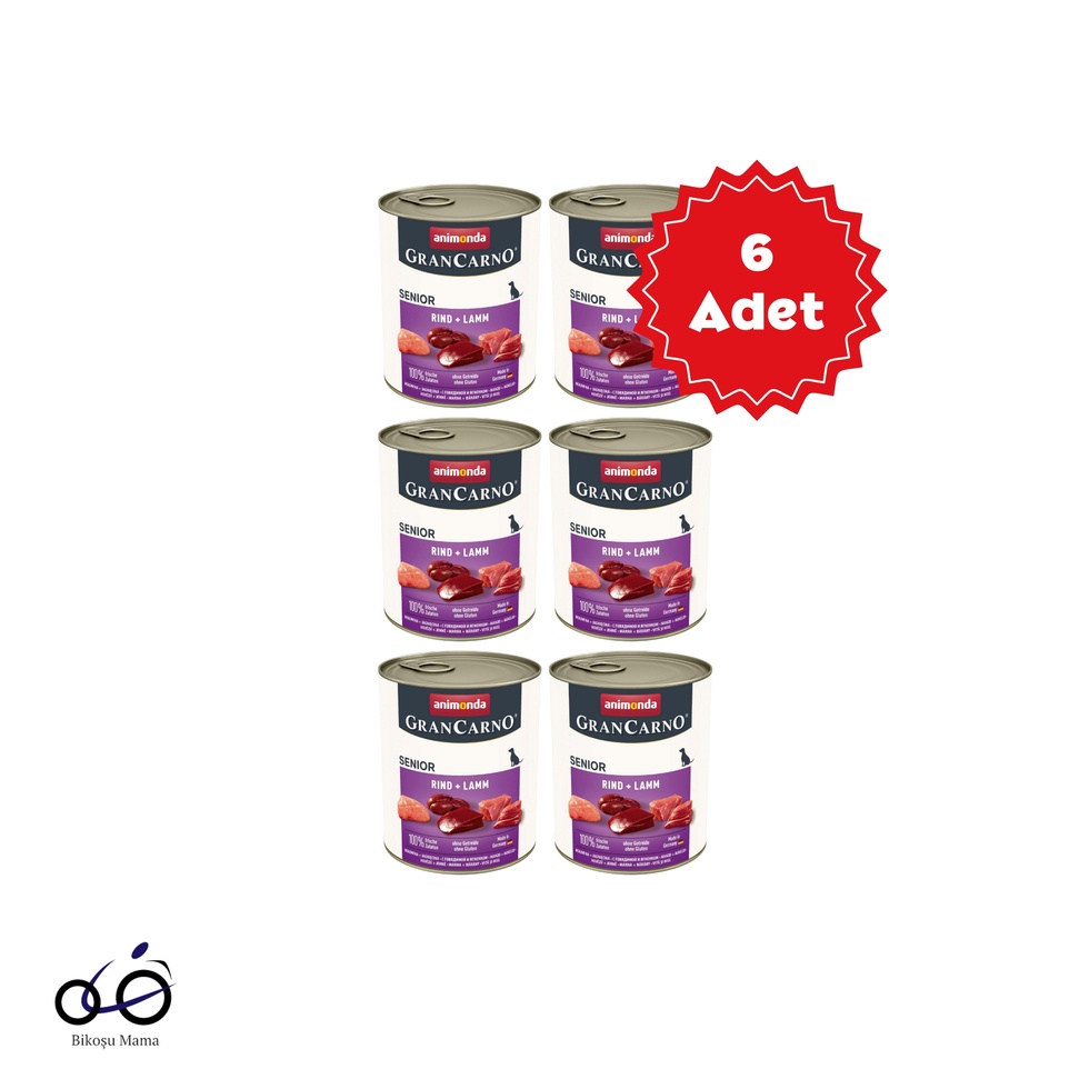 GranCarno Sığırlı ve Kuzulu Yaşlı Köpek Konservesi 6x400gr