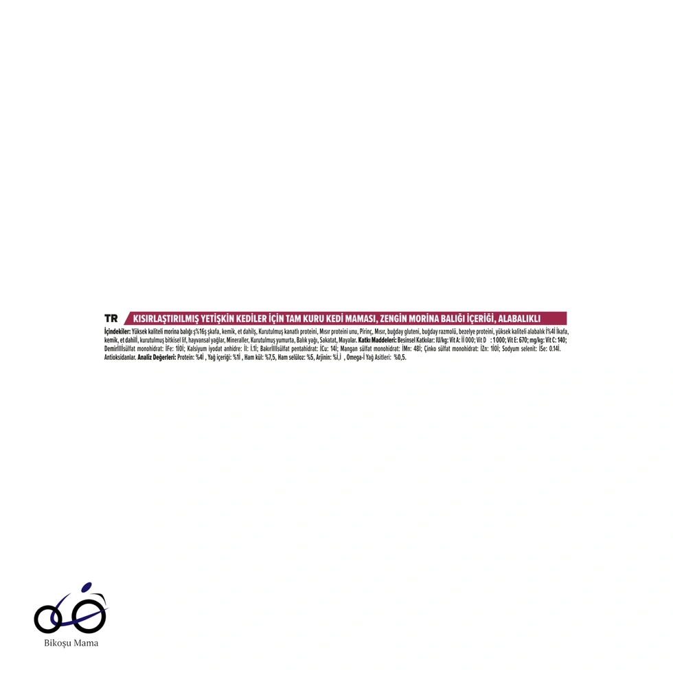 Morina ve Okyanus Balıklı Kısırlaştırılmış Kedi Maması 1kg (AÇIK MAMA)