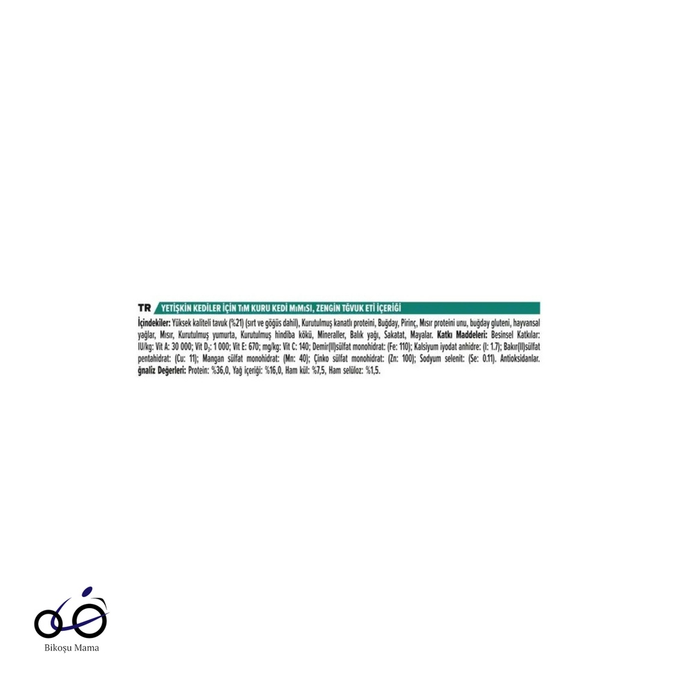 Tavuklu ve Pirinçli Yetişkin Kedi Maması 1kg (AÇIK MAMA)