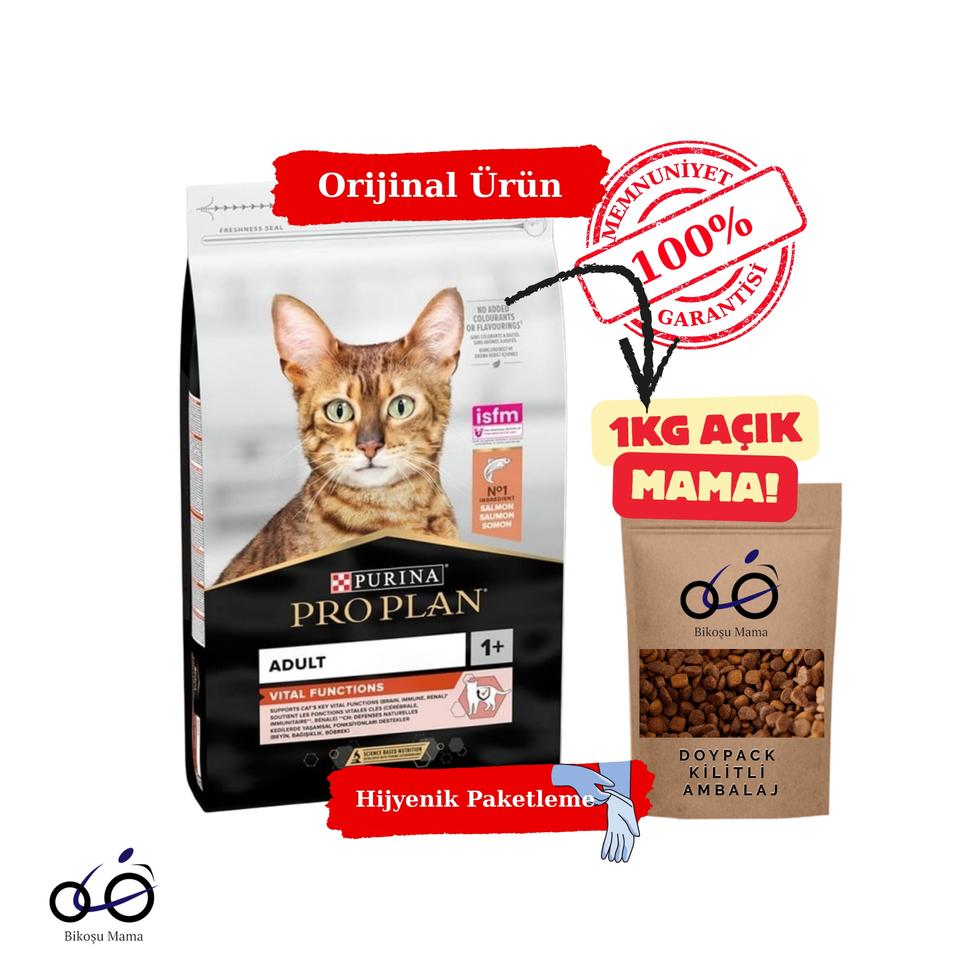 Somonlu ve Pirinçli Yetişkin Kedi Maması 1kg (AÇIK MAMA)