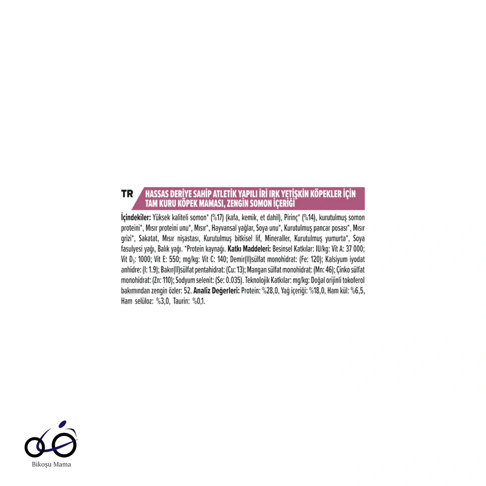 Large Athletic Büyük Irk Somonlu ve Pirinçli Yetişkin Köpek Maması 1kg (AÇIK MAMA)