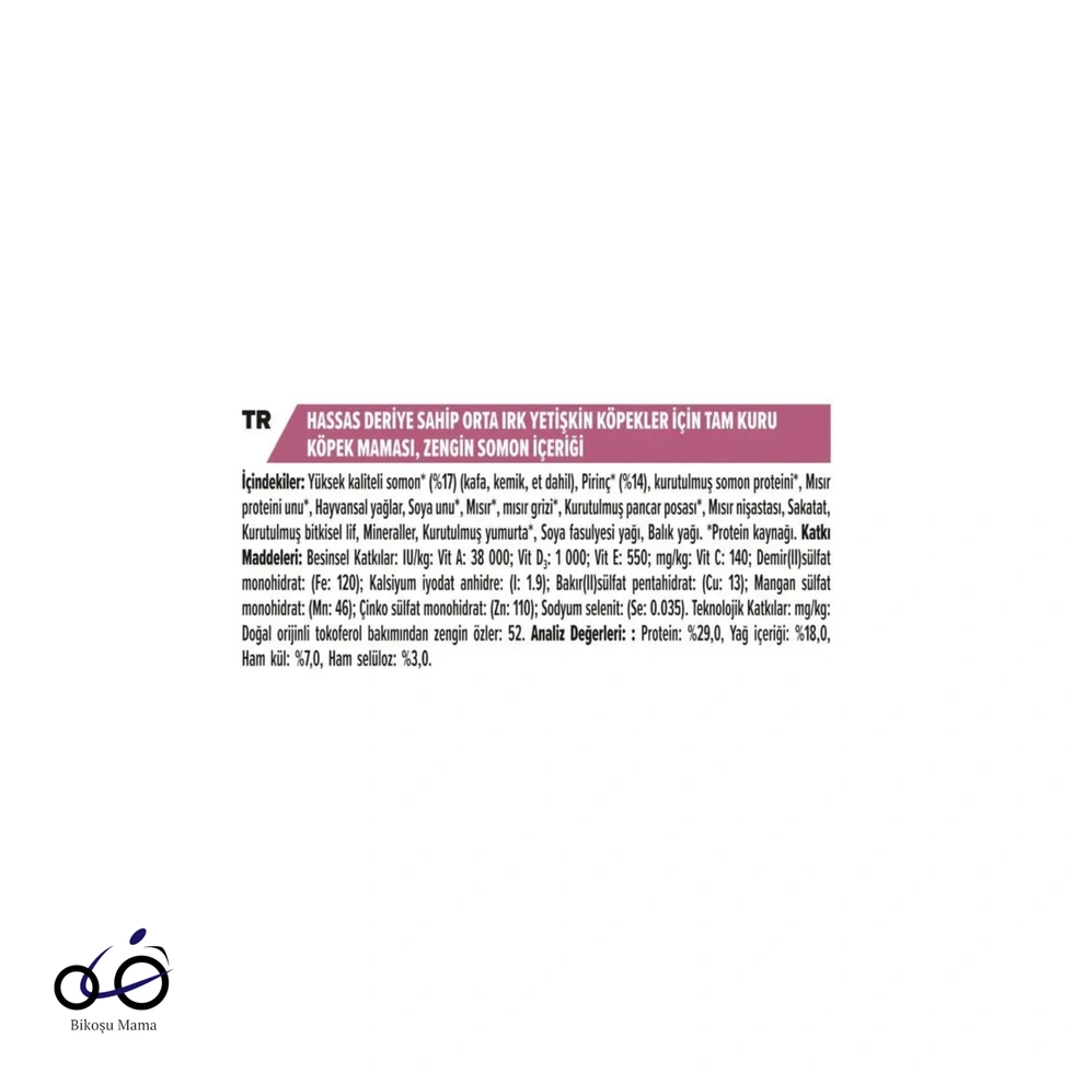 Medium Sensitive Skin Somonlu ve Pirinçli Yetişkin Orta Irk Köpek Maması 1kg (AÇIK MAMA)