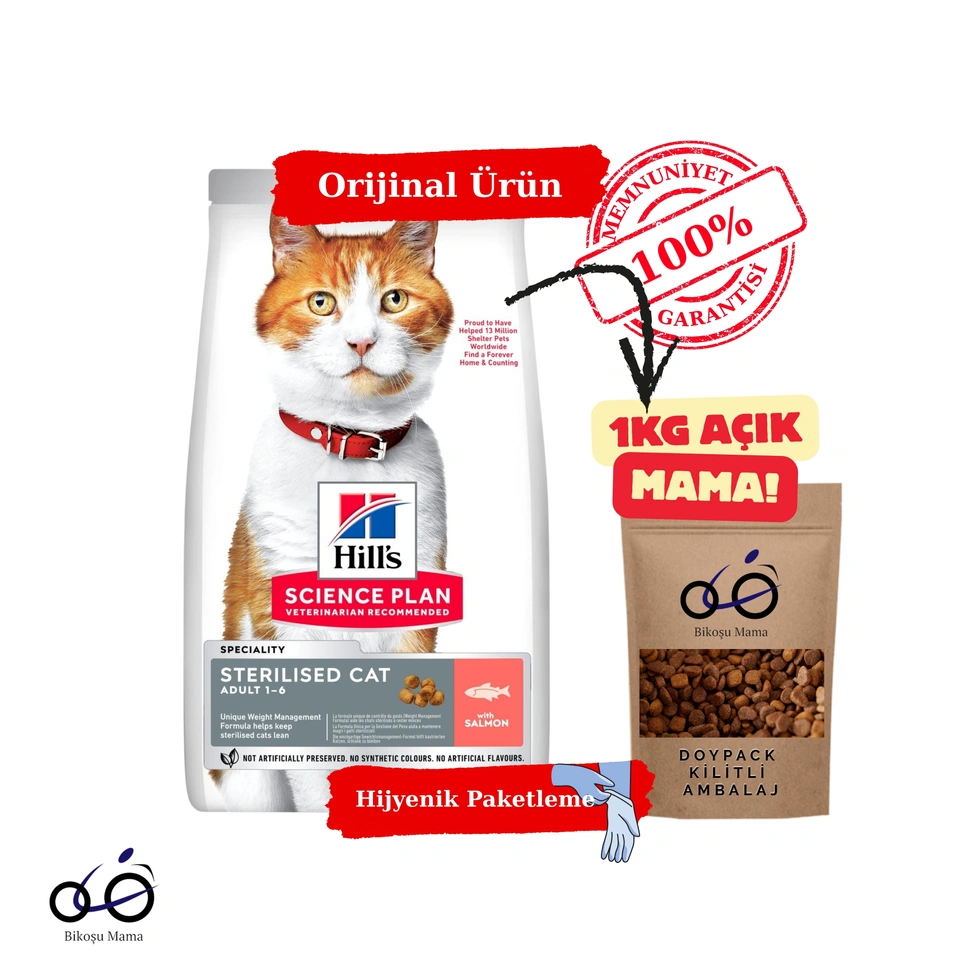 SCIENCE PLAN Somonlu Kısırlaştırılmış Yetişkin Kedi Maması 1kg (AÇIK MAMA)