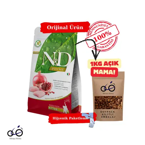 Prime Tavuklu ve Narlı Tahılsız Yavru Kedi Maması 1kg (AÇIK MAMA)