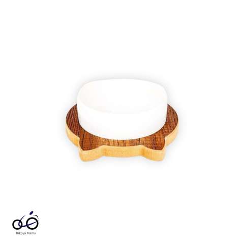 Beyaz Kedili Seramik Mama ve Su Kabı 400ml