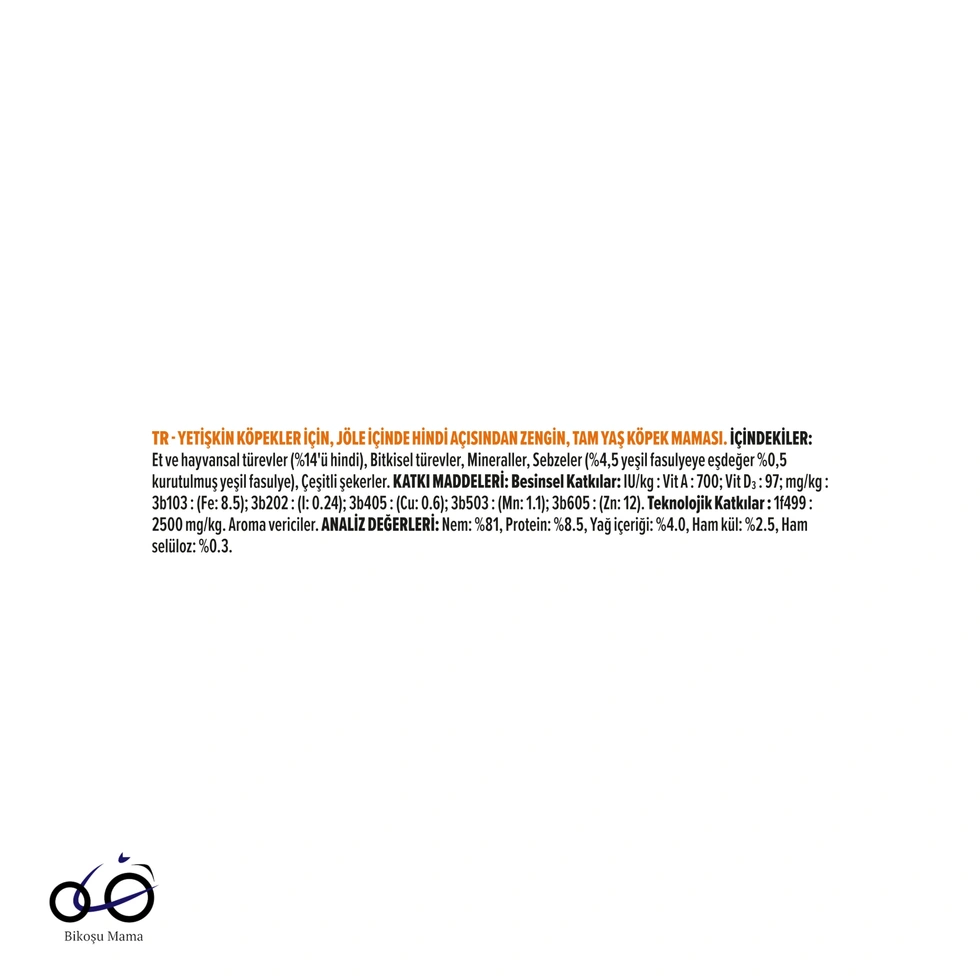 Jöle İçinde Hindili Yetişkin Köpek Konservesi 400gr