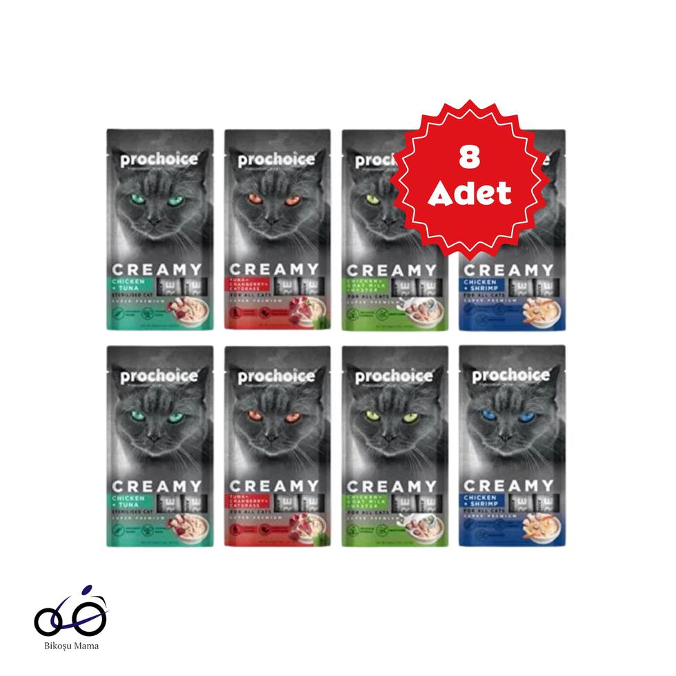Creamy Karışık Sıvı Kedi Ödülü 4x15gr 8 Paket
