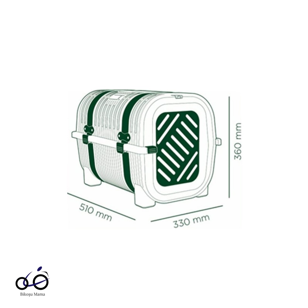 Siyah-Bej Kemer Detaylı Kedi ve Köpek Taşıma Çantası