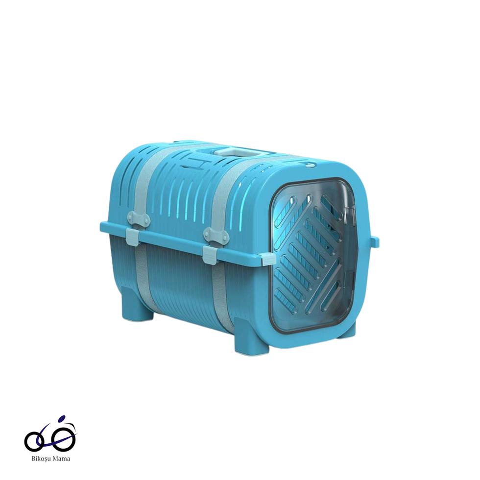 Turkuaz Tonları Kemer Detaylı Kedi ve Köpek Taşıma Çantası