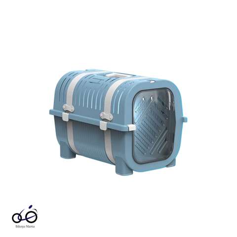 Soluk Turkuaz-Krem Kemer Detaylı Kedi ve Köpek Taşıma Çantası