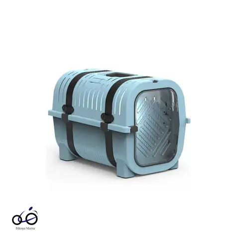 Su Yeşili Tonları-Siyah Kemer Detaylı Kedi ve Köpek Taşıma Çantası