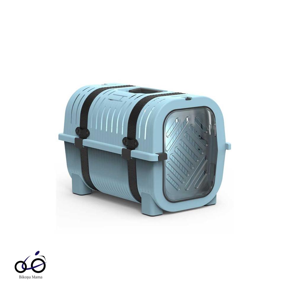 Su Yeşili Tonları-Siyah Kemer Detaylı Kedi ve Köpek Taşıma Çantası